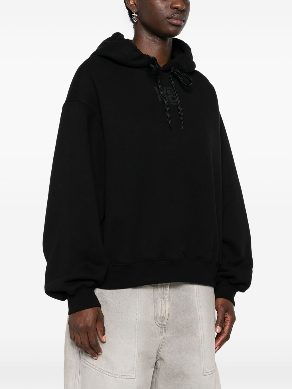 T BY ALEXANDER WANG - Women Essential Terry  With Puff Paint Logo Hoodie