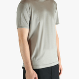 Green t-shirt, side view