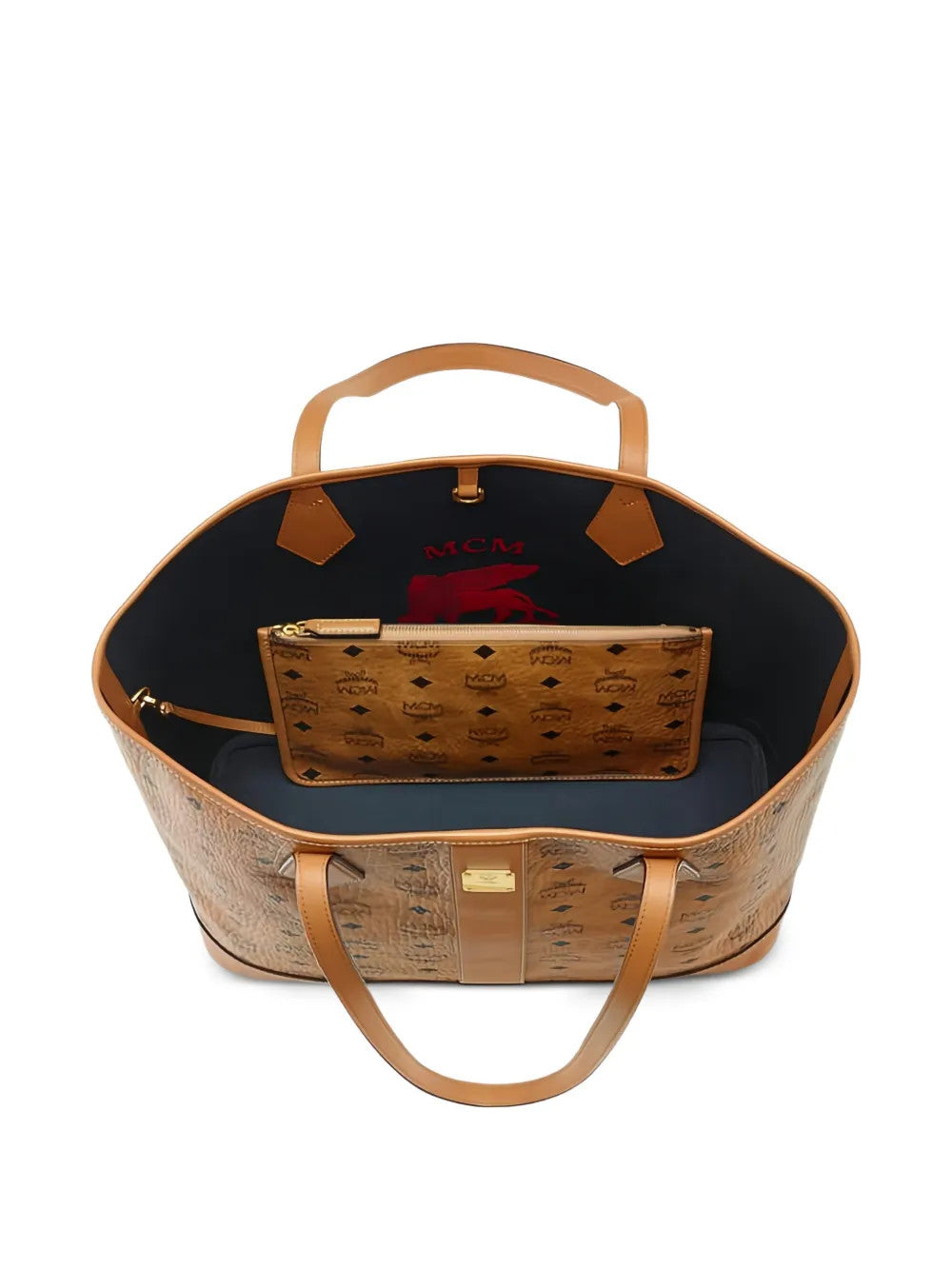 Tan bag, front view