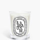 Rhubarbe candles, front view