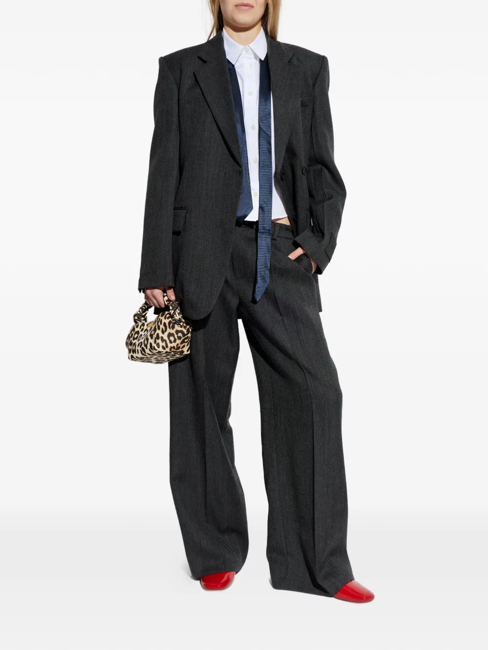 black pants, full body view