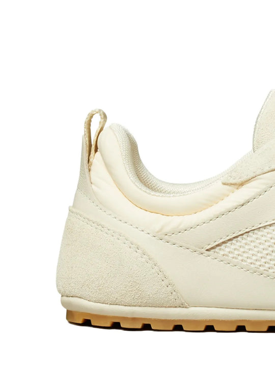 Tan shoes, side view