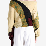 Yellow top worn by a person, showing the top fit
