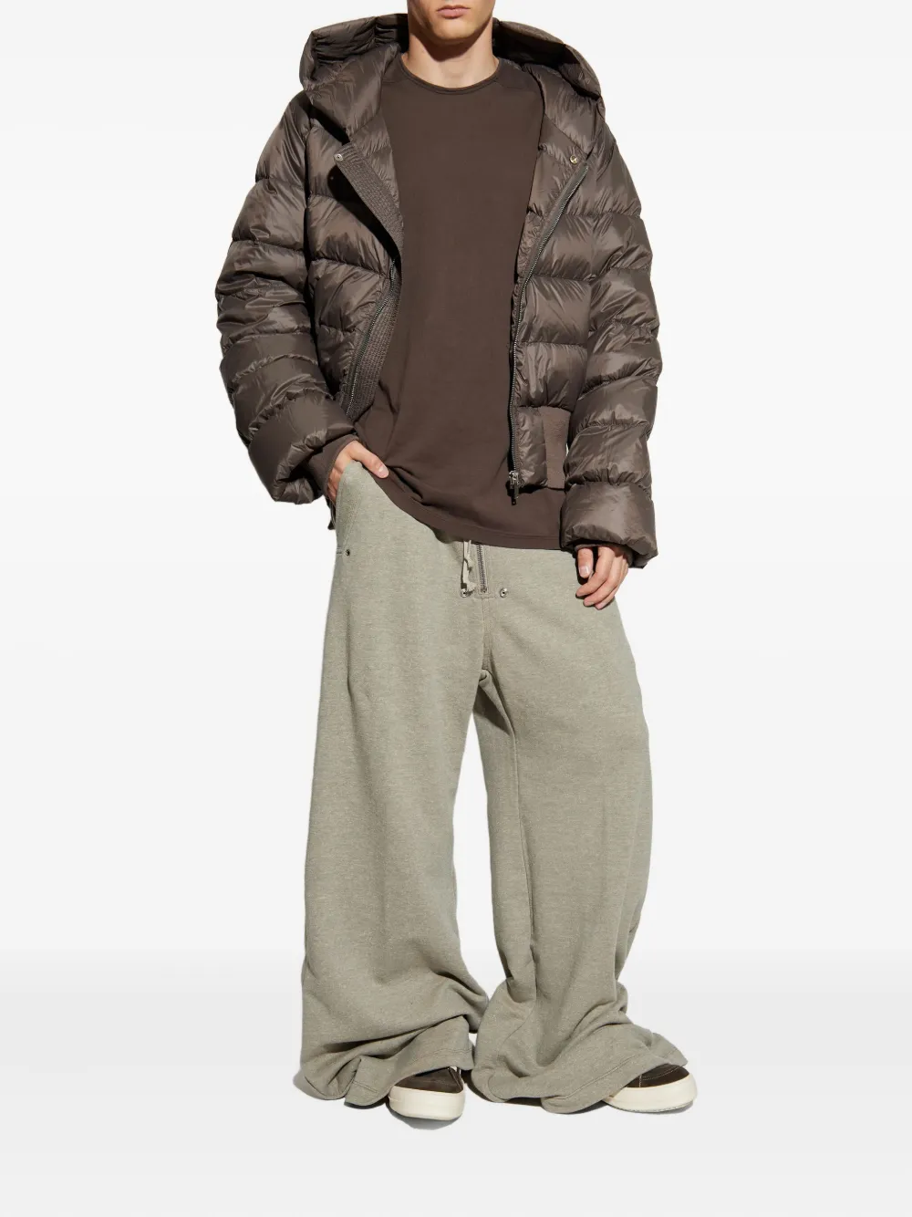 Grey pants, full body view