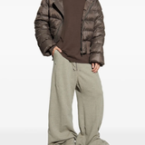 Grey pants, full body view