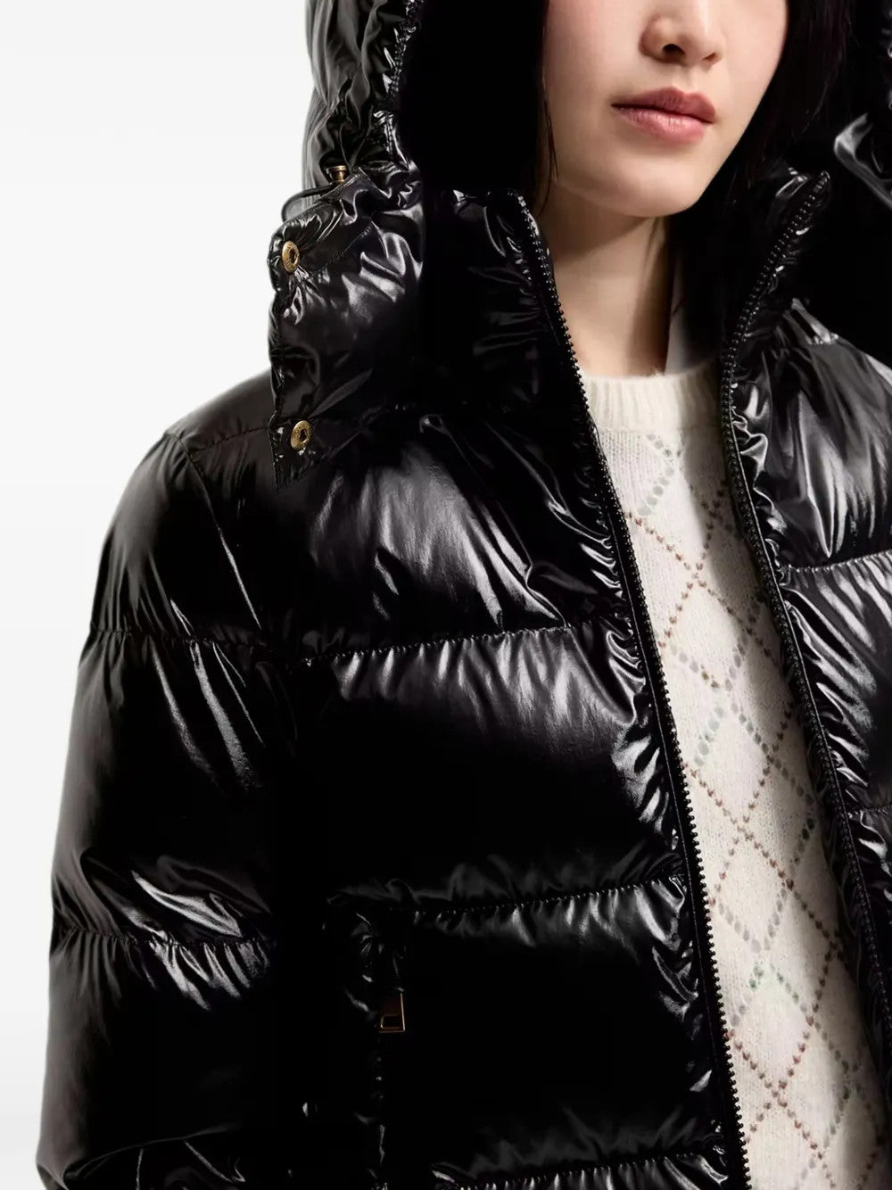 Black jacket worn by a person, showing the jacket fit