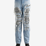 Blue jeans worn by a person, showing the jeans fit