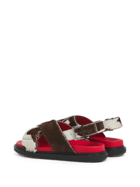 Brown sandals, side view