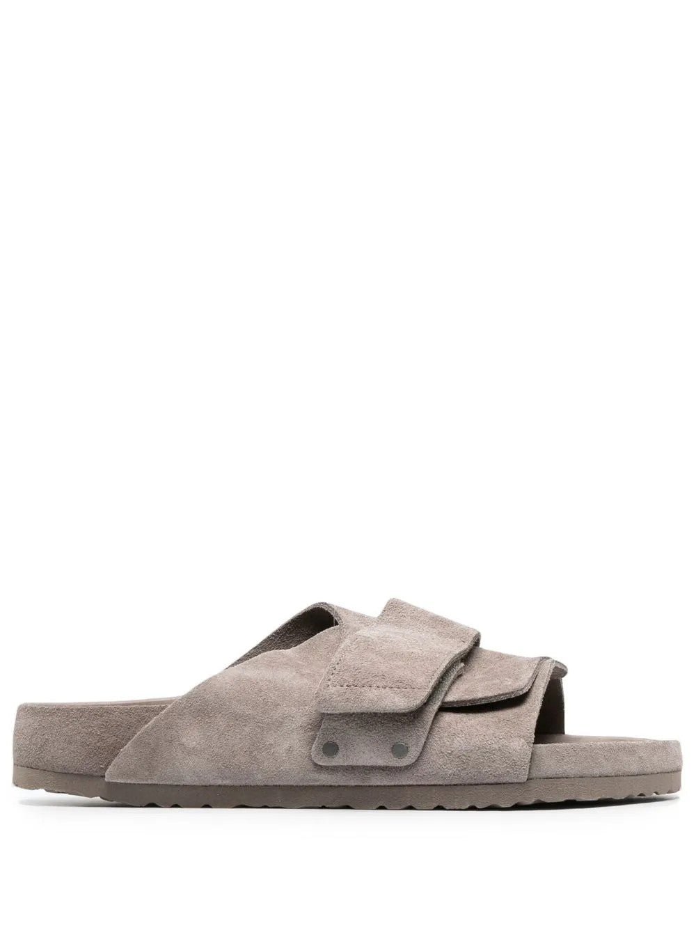 Grey sandals, side view