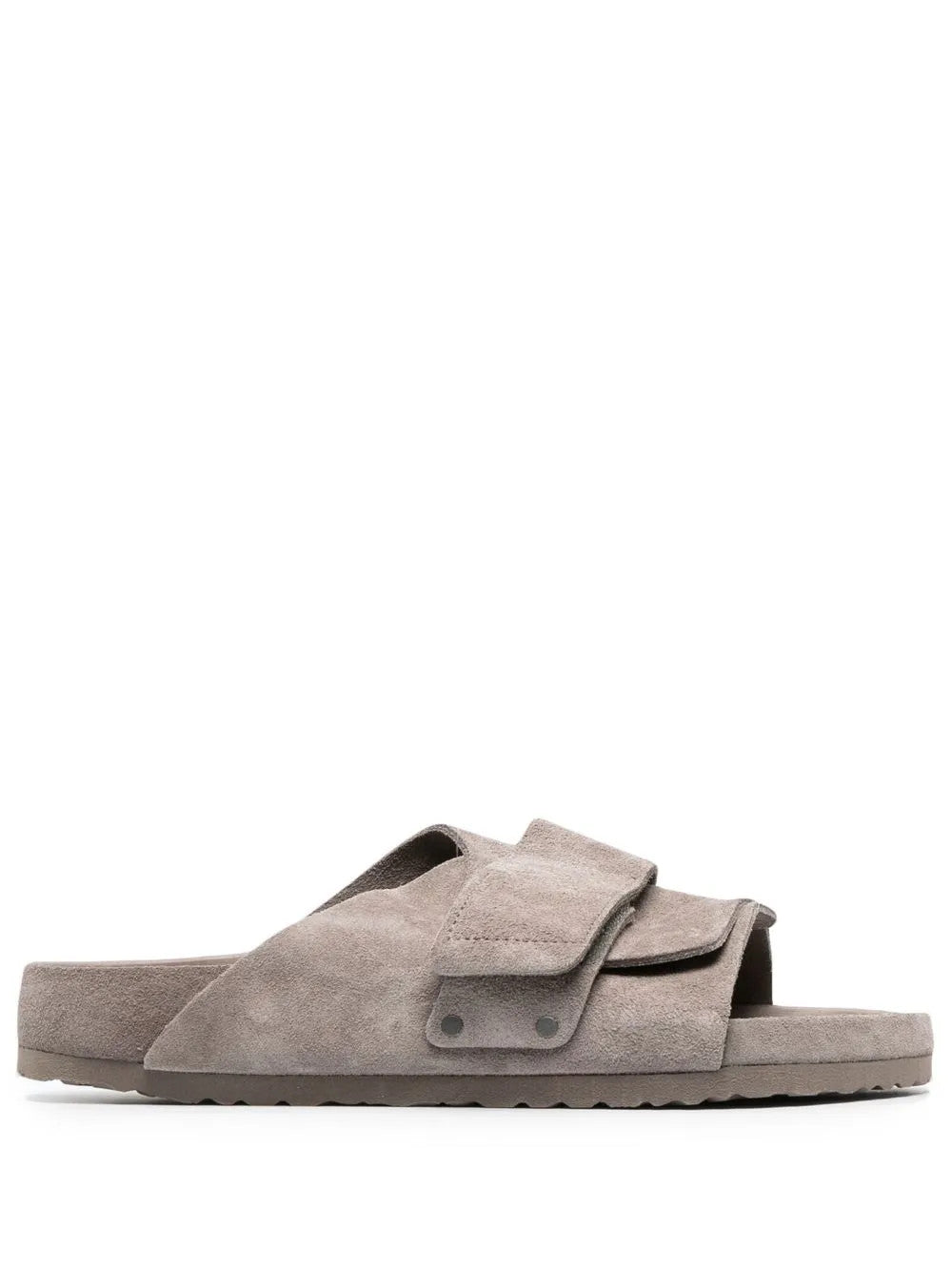 Grey sandals, side view