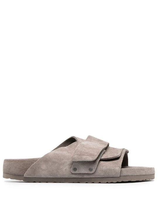 Grey sandals, side view