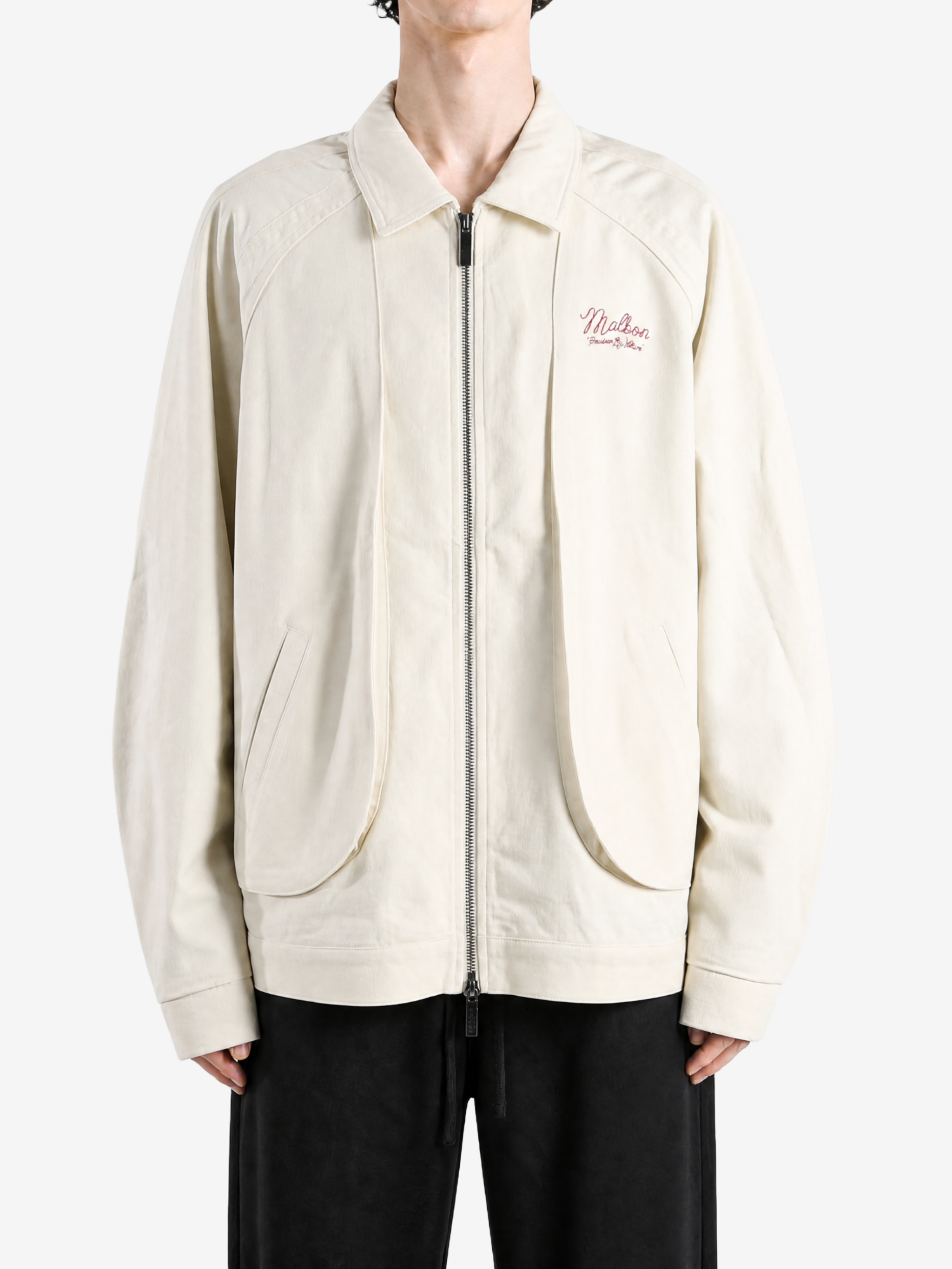 Tan jacket, full body view
