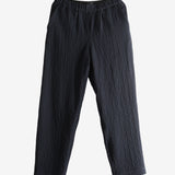 Navy pants, front view