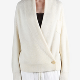 Tan knitwear, front view