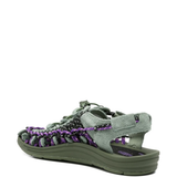 Green sandals, side view