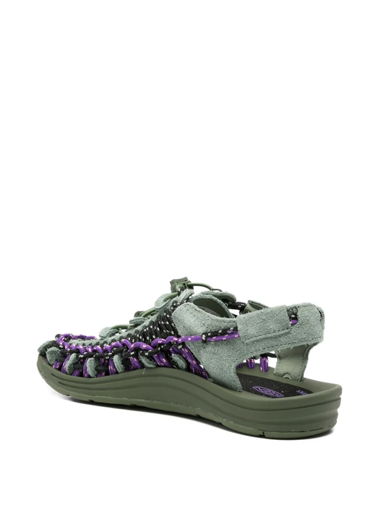 Green sandals, side view