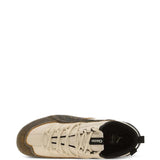 Tan sneakers, top view