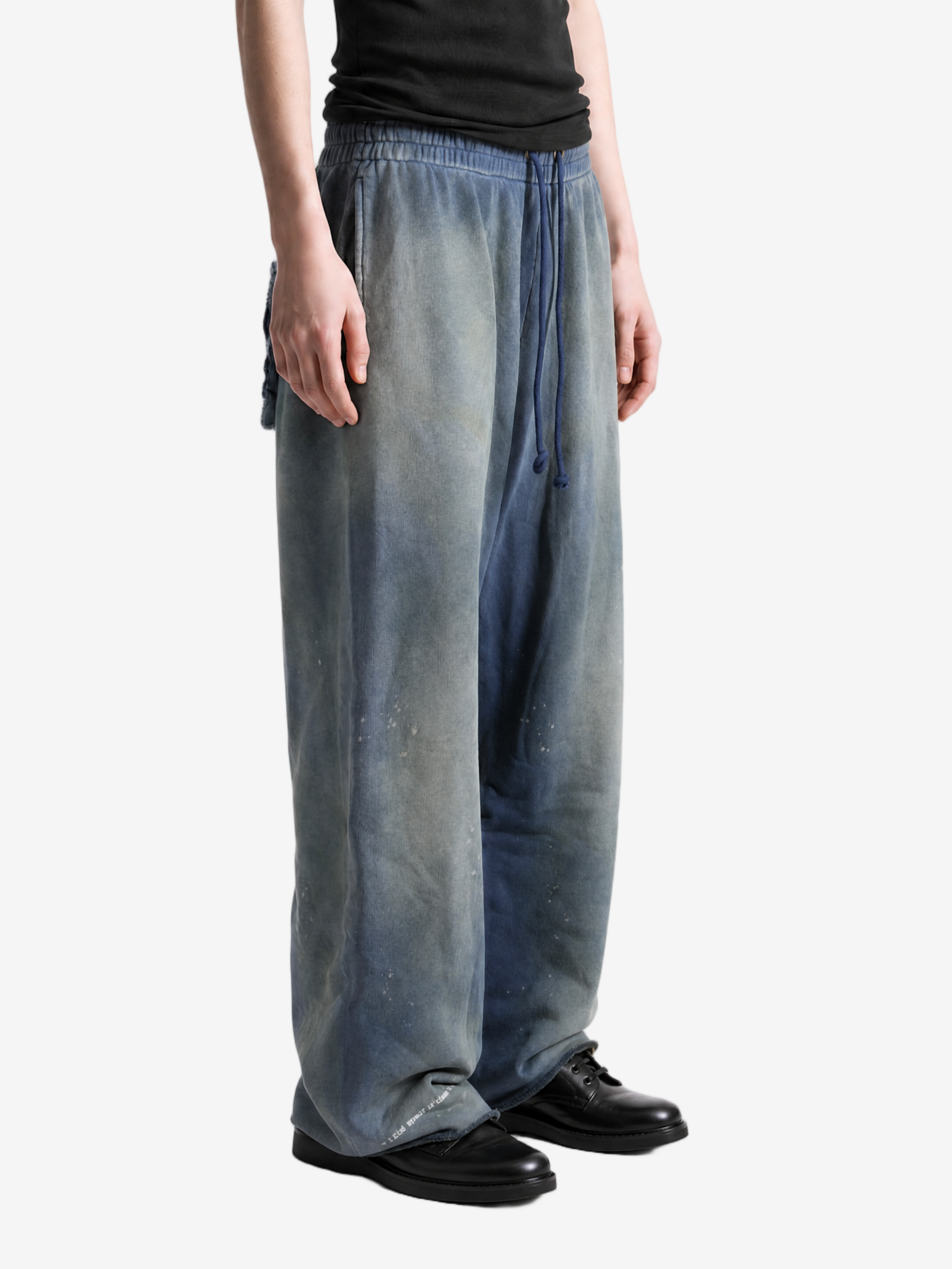 Blue pants, full body view