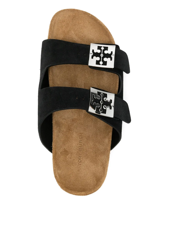 Black sandals, front view