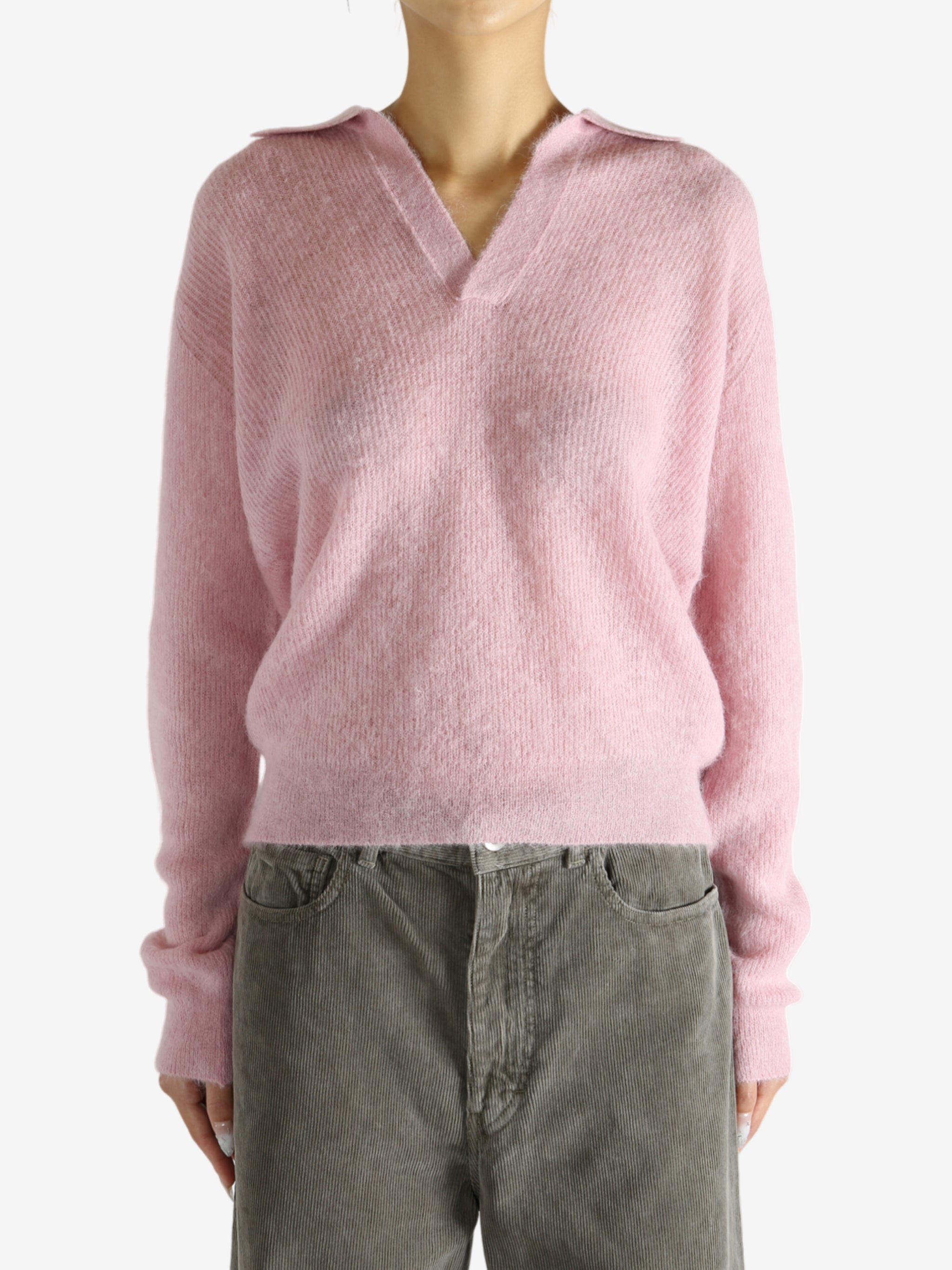 トップス AURALEE BABY SURI ALPACA SHEER KNIT P/O AURALEE - Women Baby Suri Alpaca Sheer Knit Skipper Polo