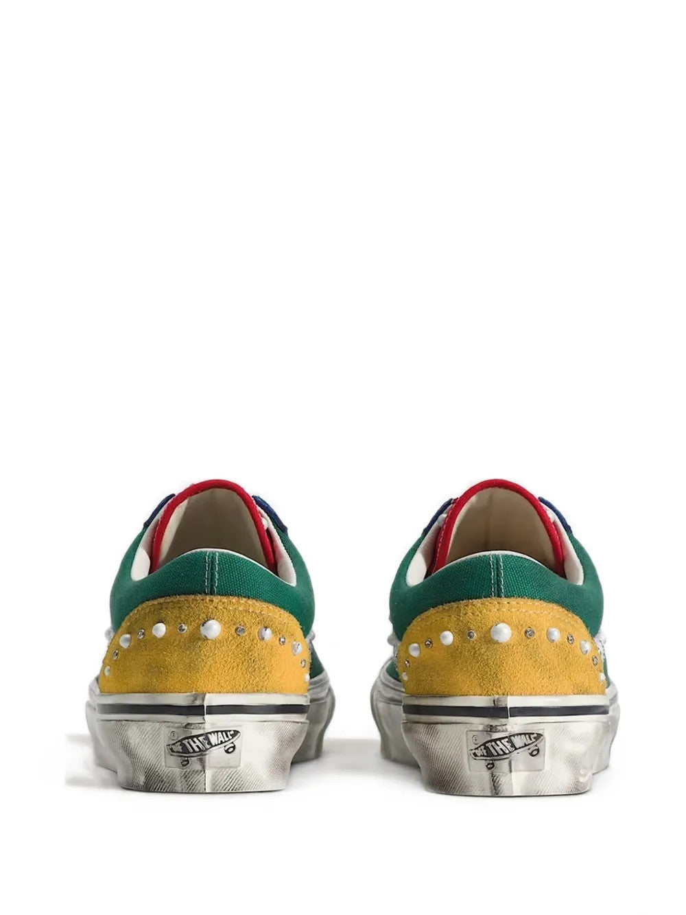 Green shoes, back view