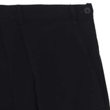 close up of black pants, showing texture of the triacetate fabric