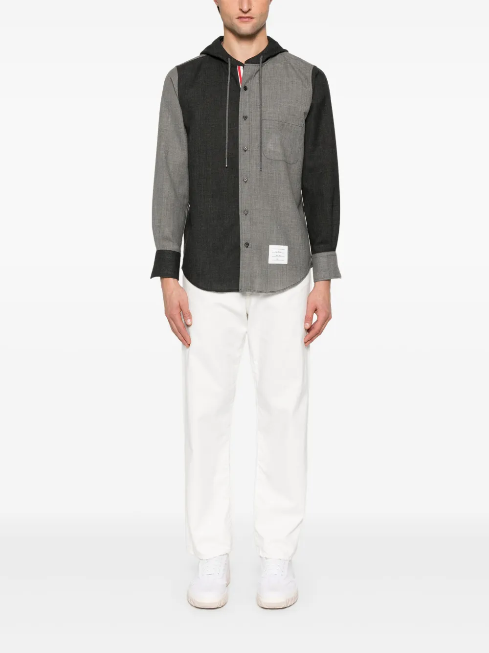 Grey sweater, full body view