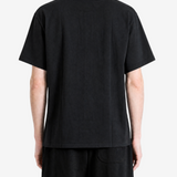 Black t-shirt, full body view