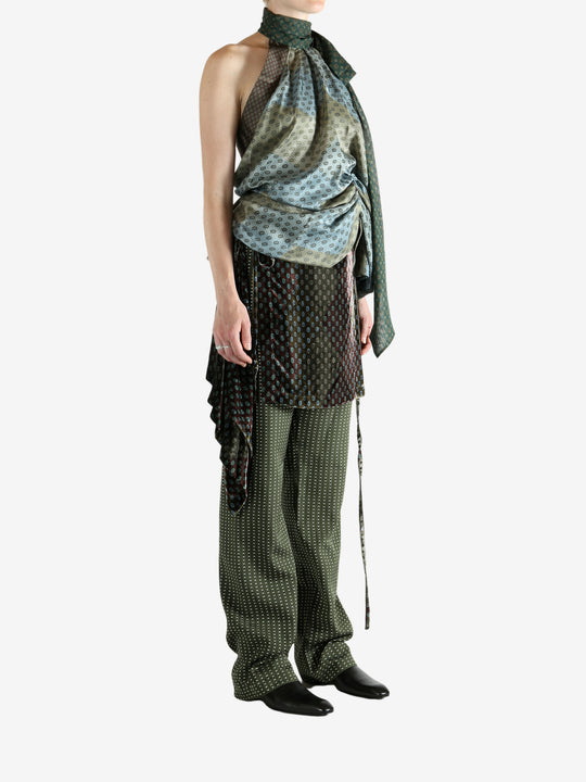 Green top, full body view