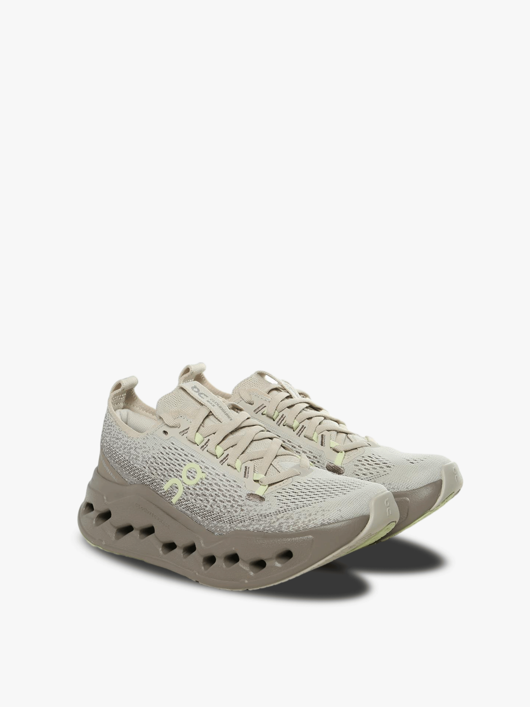 Tan sneakers, side view