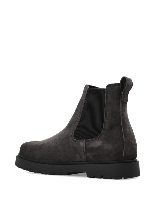 Grey boots, side view