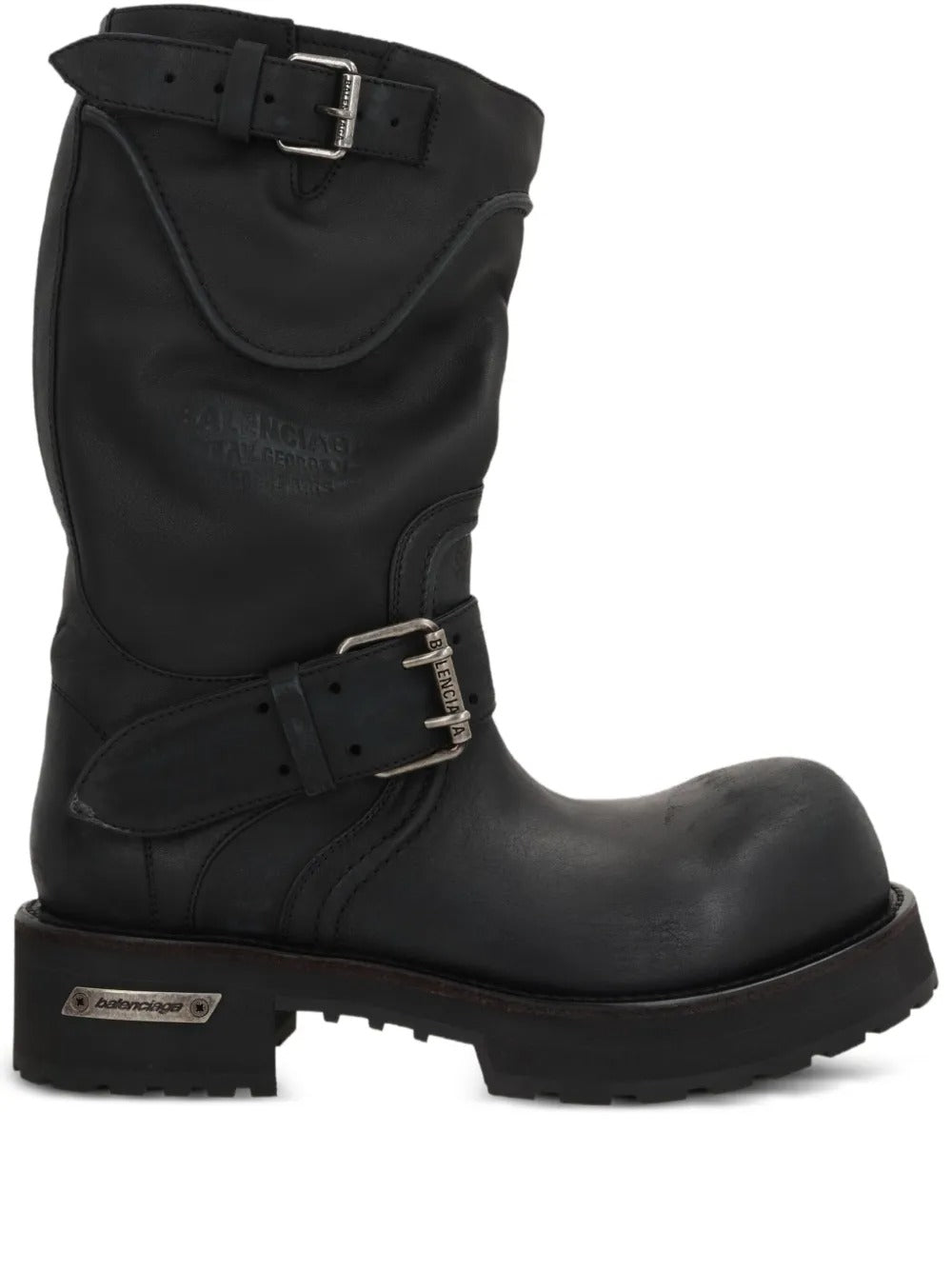 Black boot, front view