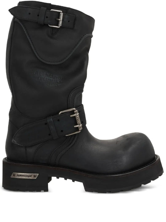 Black boot, front view