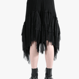 Black skirts worn by a person, showing the skirts fit