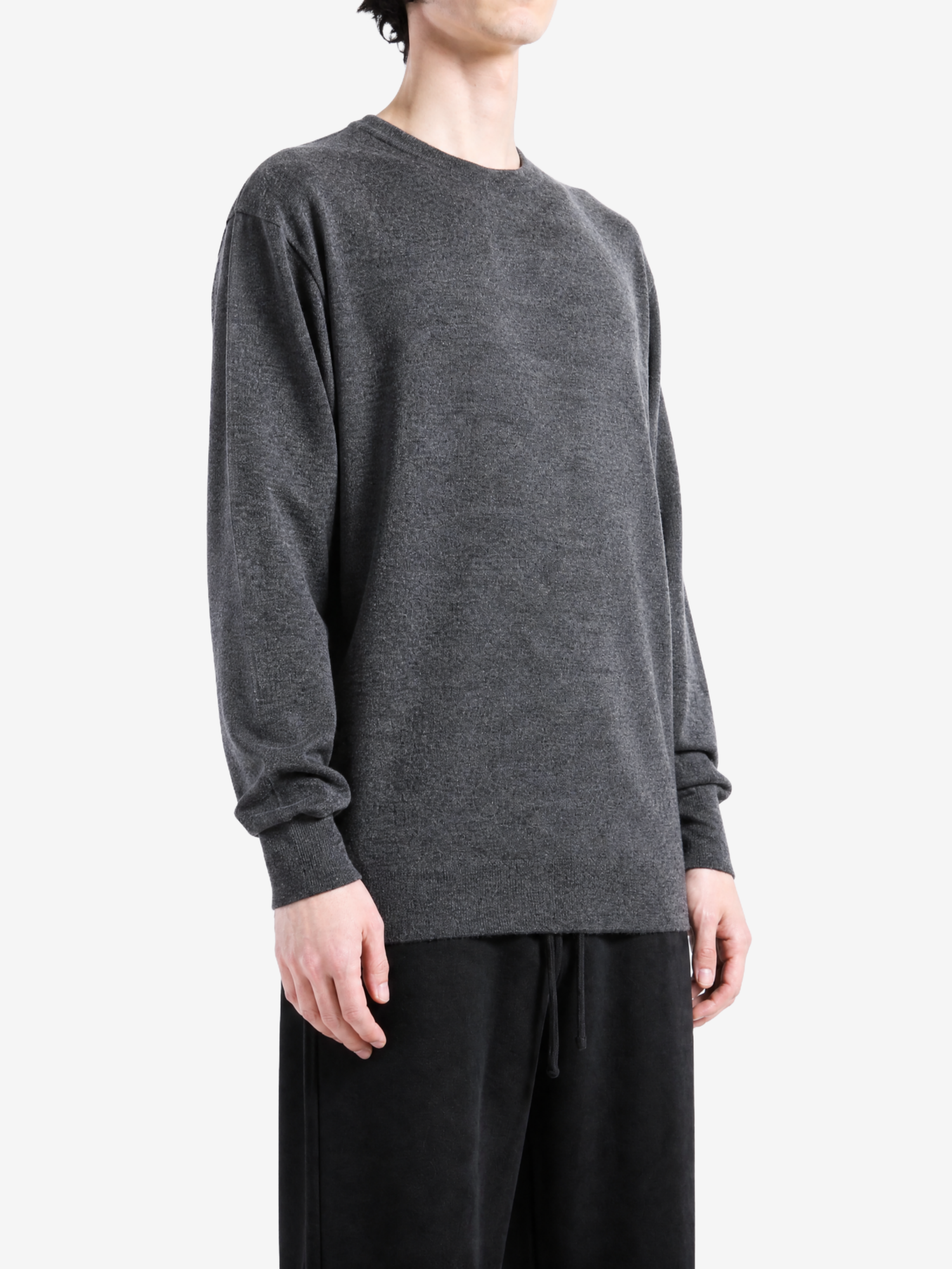 Grey knitwear, full body view