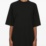 Black t-shirt, full body view