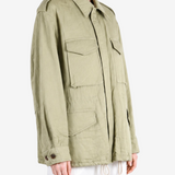 AURALEE - Women Brushed Silk Linen Satin Padded Military Blouson