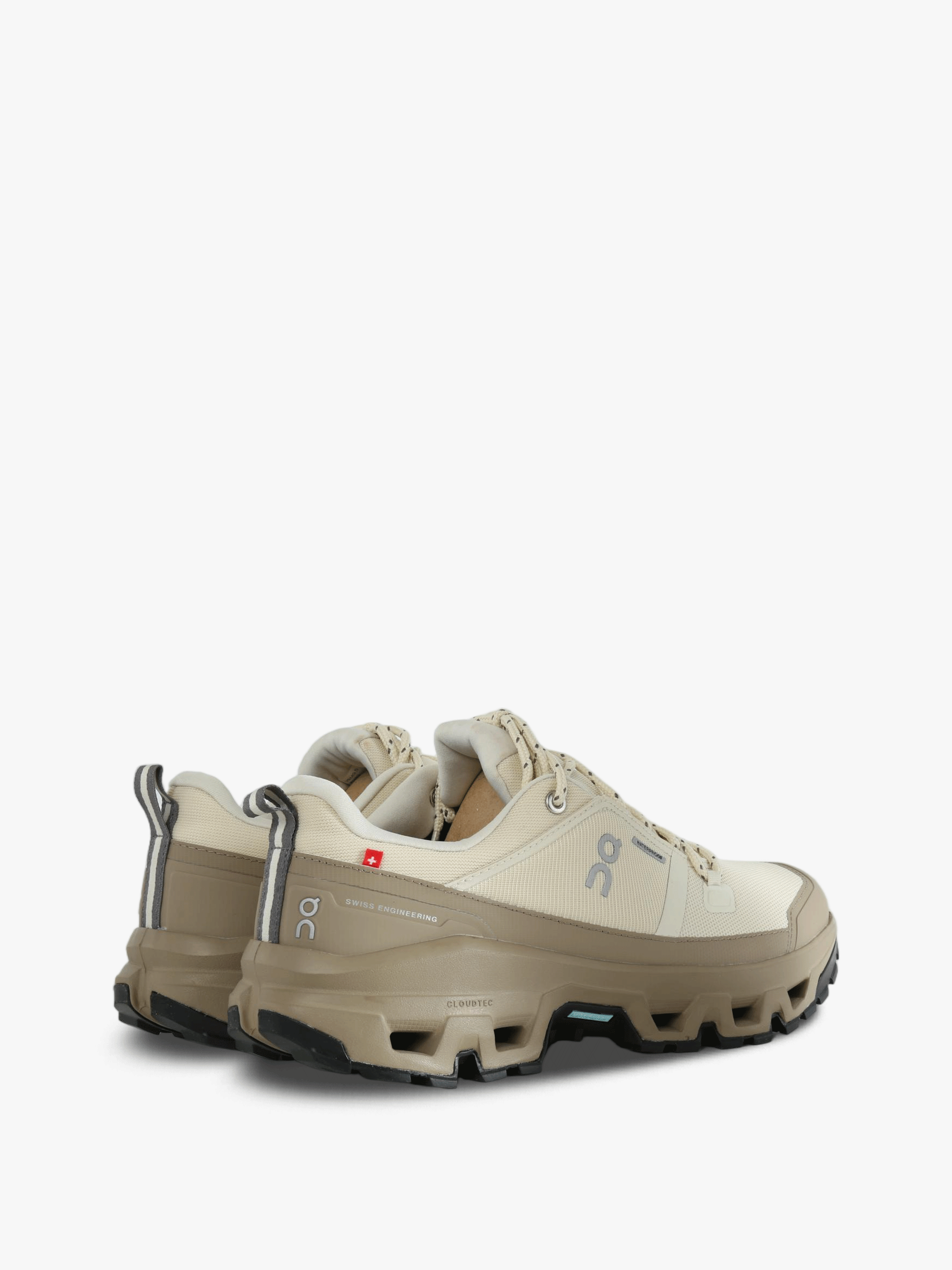 Tan shoes, back view