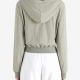 Green hoodie, full body view