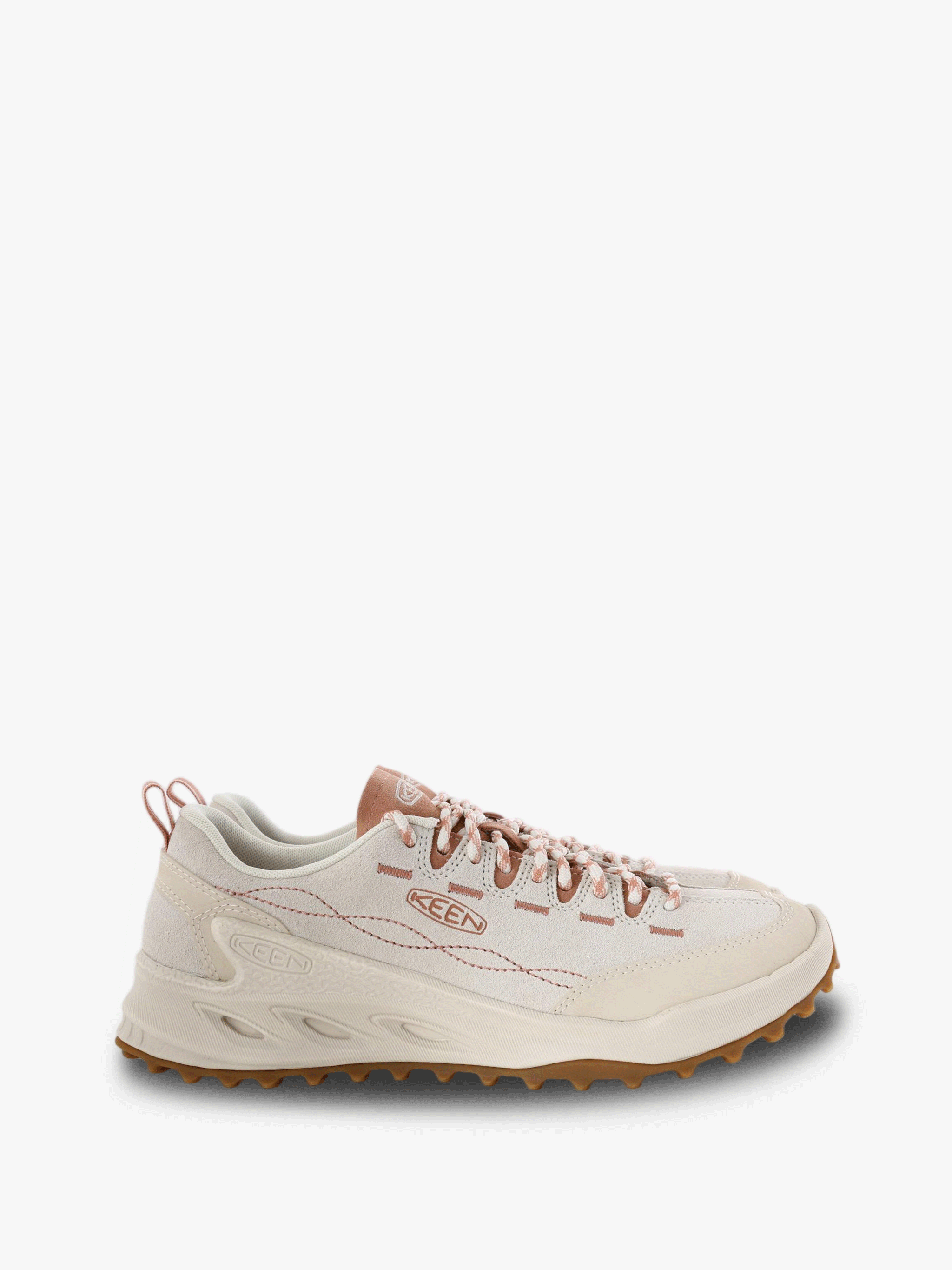 Tan shoes, side view