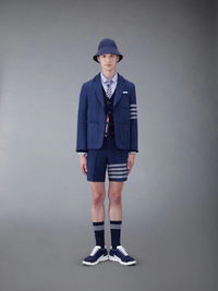 THOM BROWNE Men Hector With Hats Jersey Intarsia Cardigan In Wool