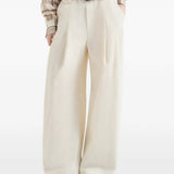 Tan pants, full body view
