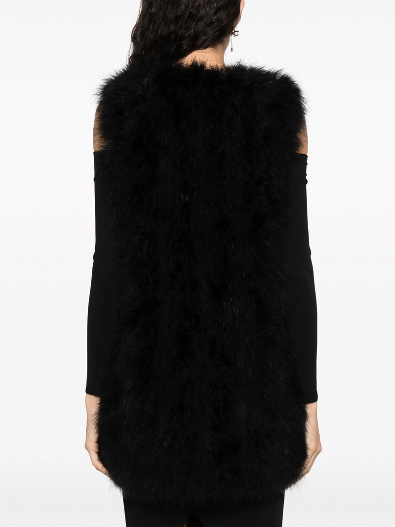 YVES SALOMON - Women Long Feather Gilet