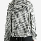 Black jackets worn by a person, showing the jackets fit