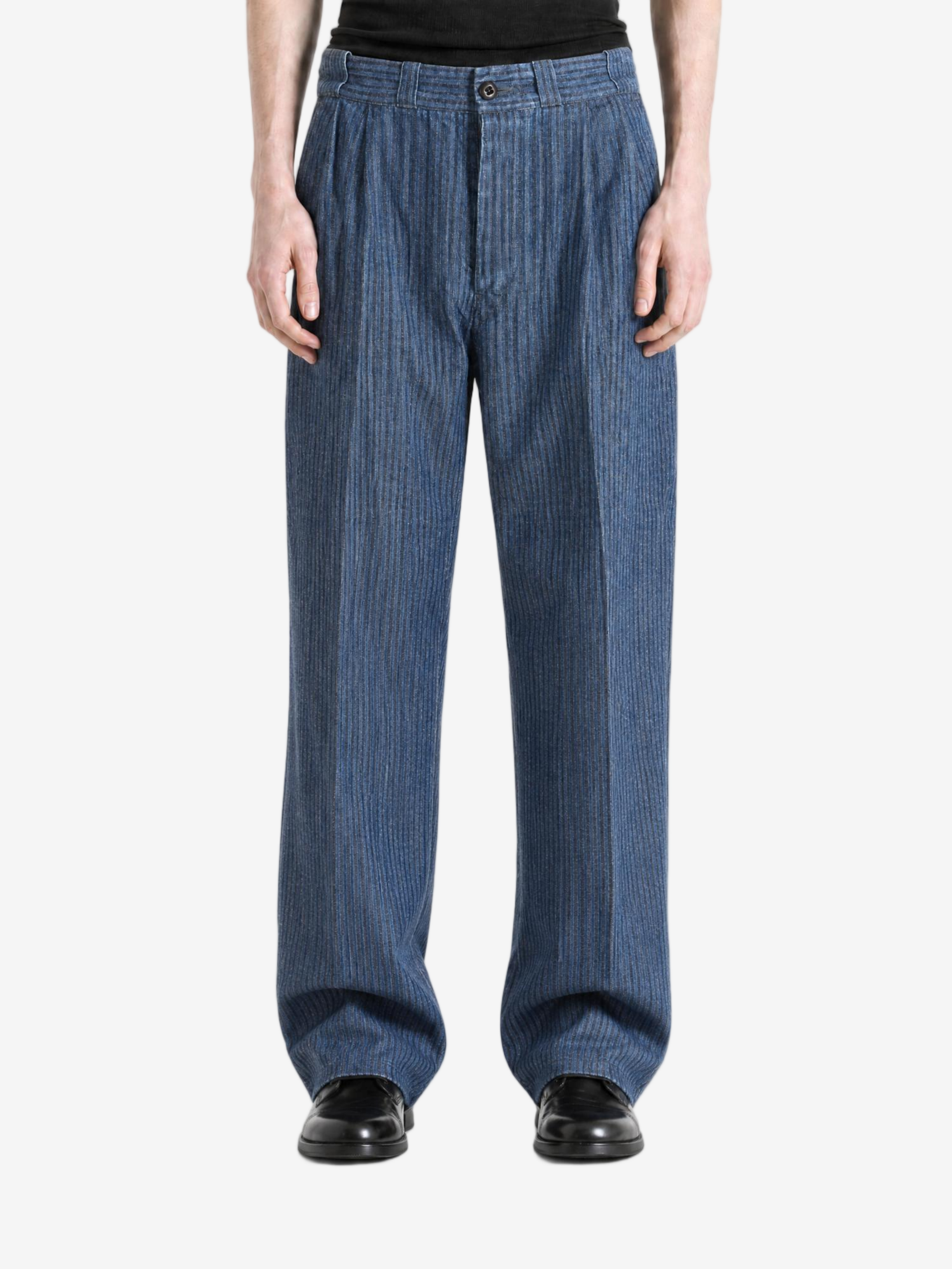 Blue pants, full body view