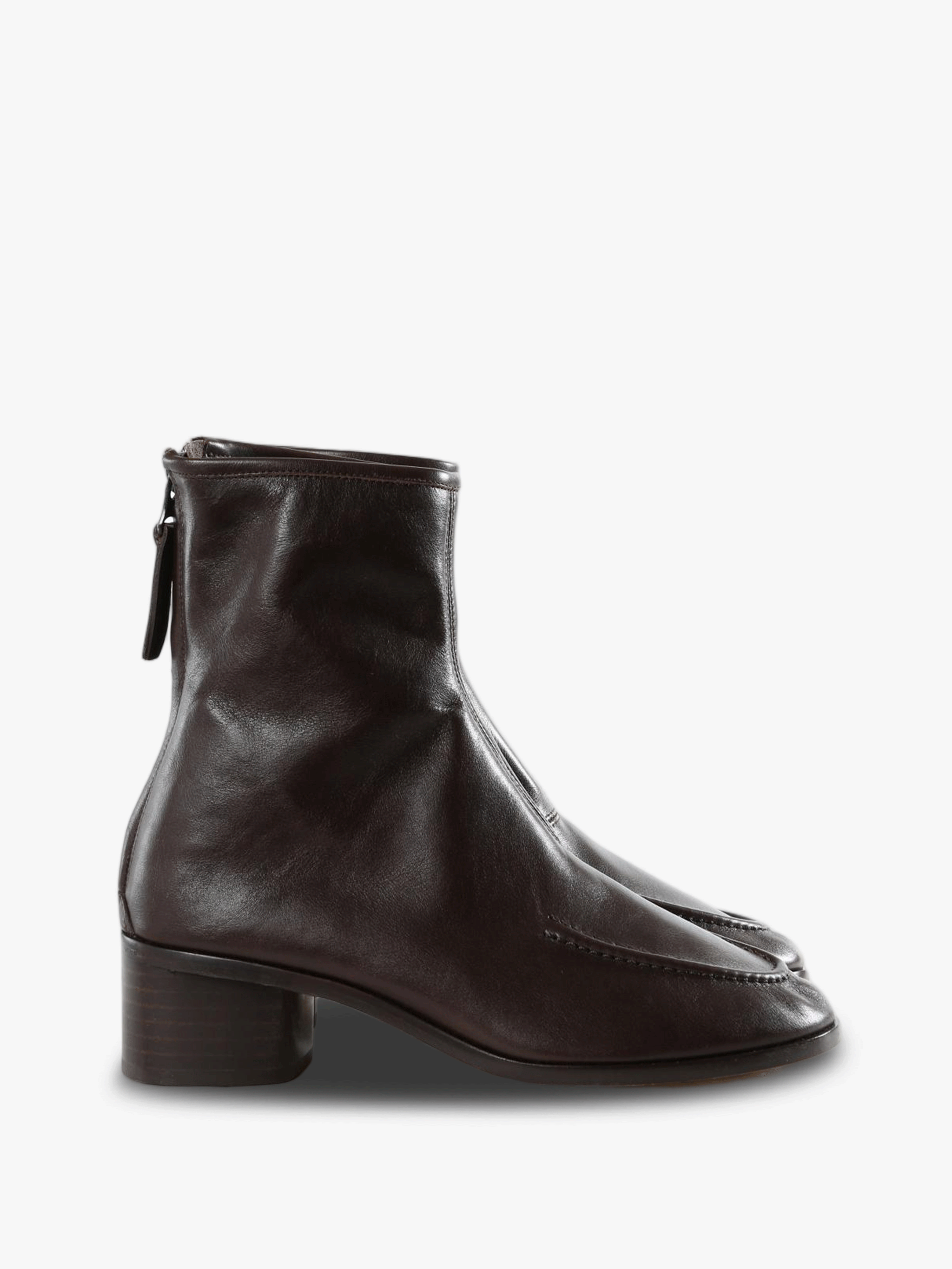 Brown boots, side view