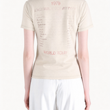 Tan t-shirt, full body view