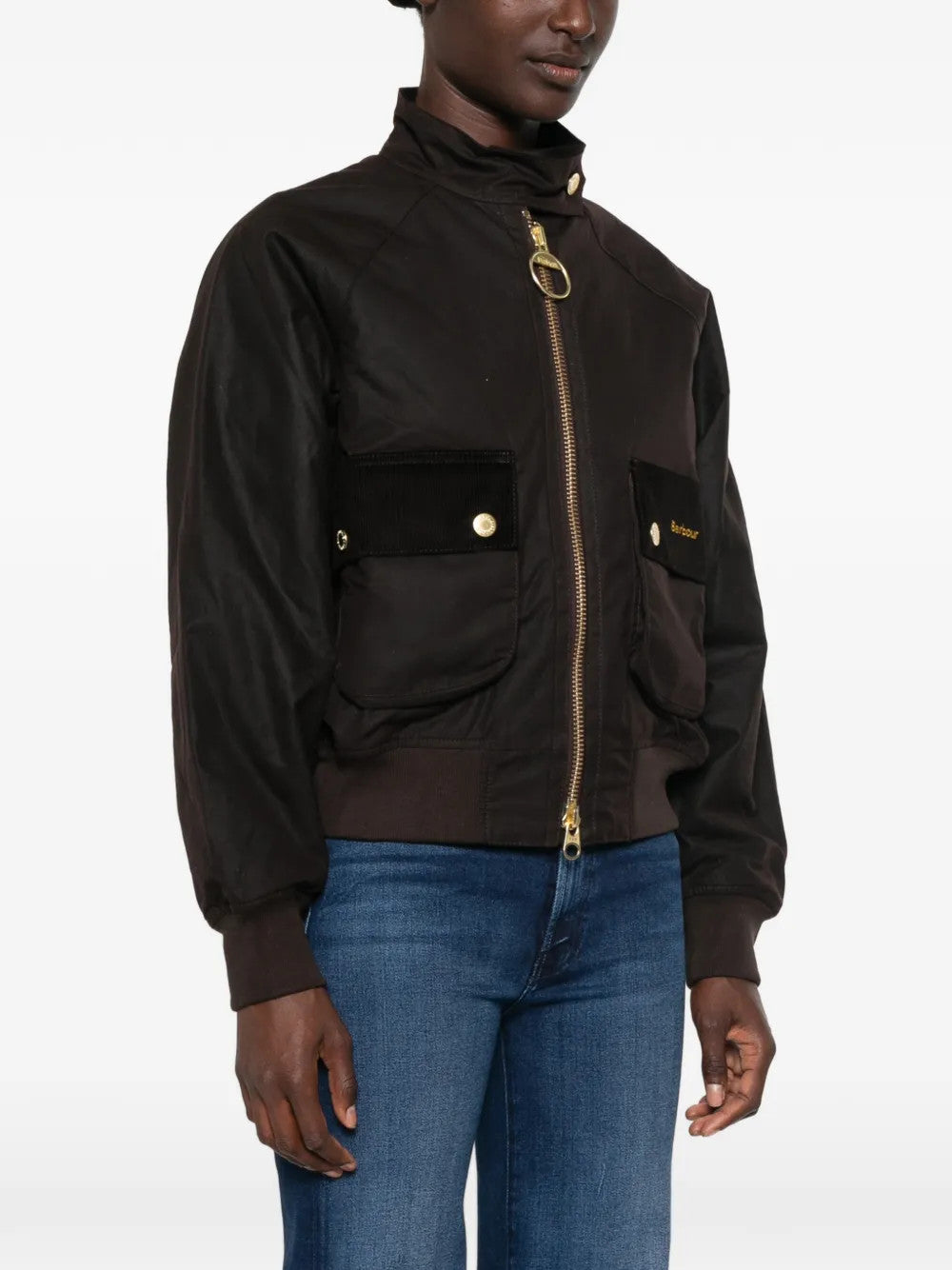Brown jacket, full body view