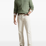 Green knitwears, full body view