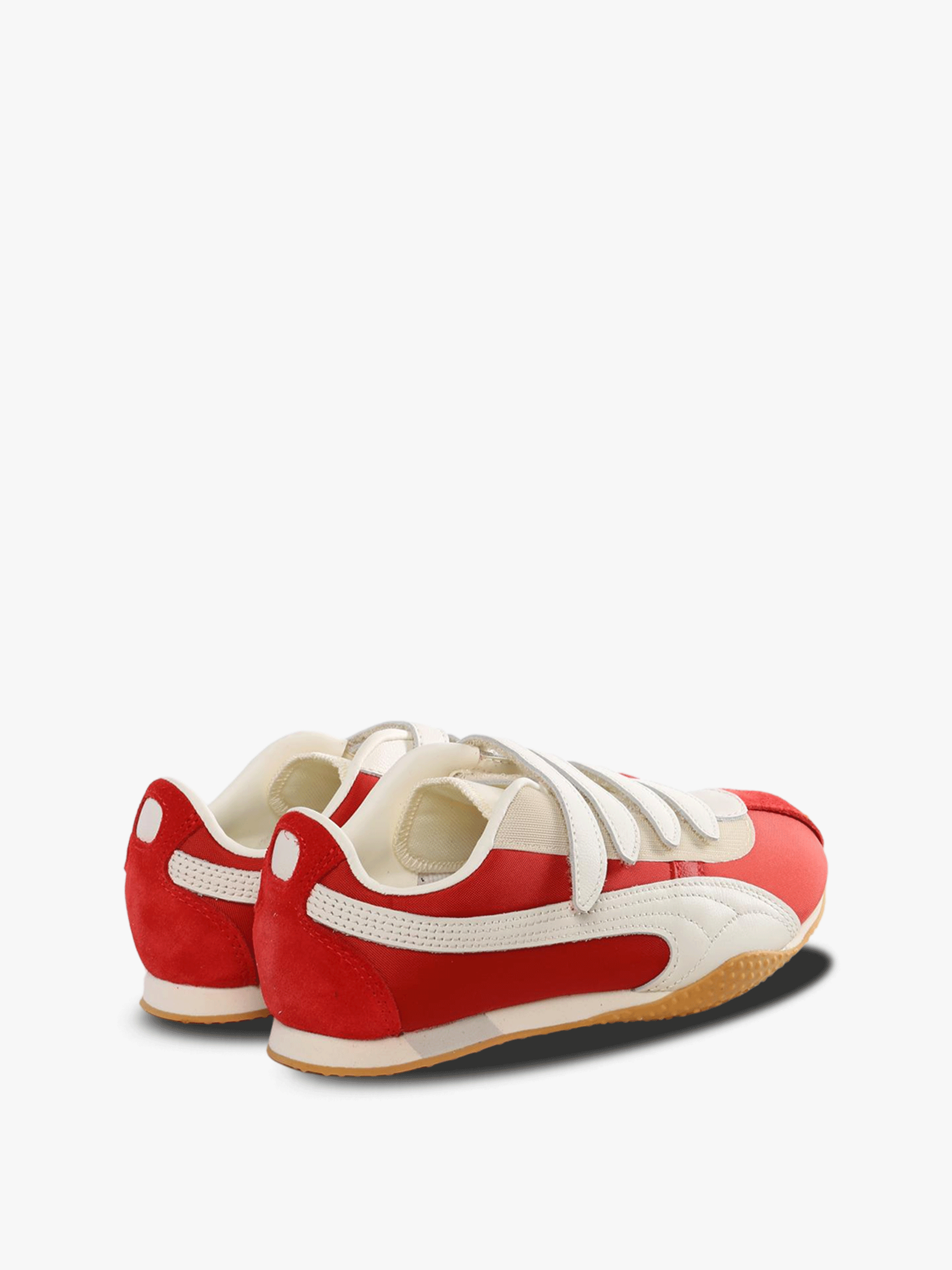 Orange sneakers, side view